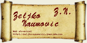 Željko Naumović vizit kartica